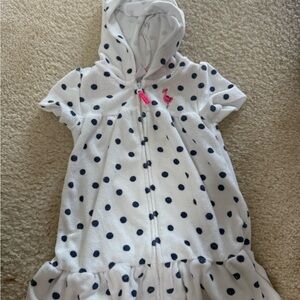 Polka Dot Hooded Kids Swim Coverup